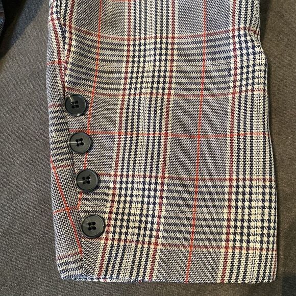 Women’s Oversized Casual Notched Lapel Jacket One Button Plaid Size M NWT - Picture 10 of 10